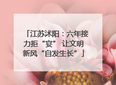 江苏沭阳：六年接力拒“宴” 让文明新风“自发生长”