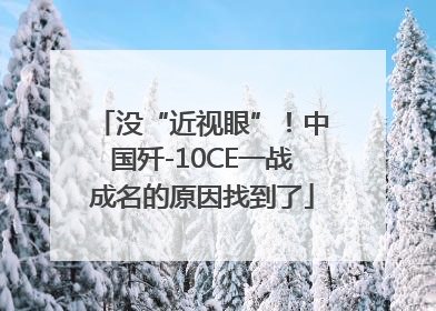 没“近视眼”！中国歼-10CE一战成名的原因找到了