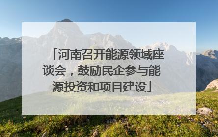 河南召开能源领域座谈会，鼓励民企参与能源投资和项目建设