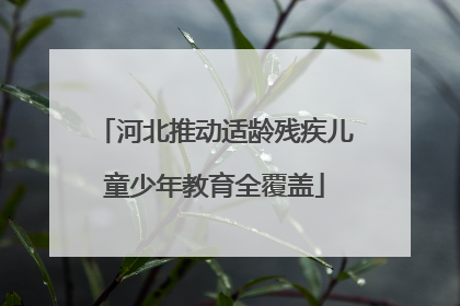 河北推动适龄残疾儿童少年教育全覆盖