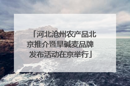 河北沧州农产品北京推介暨旱碱麦品牌发布活动在京举行