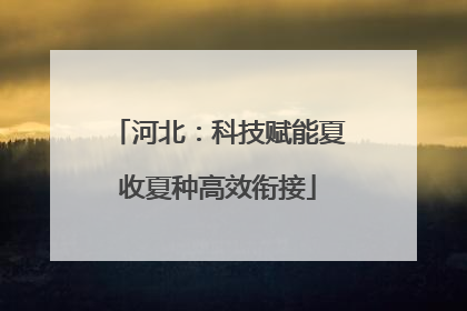 河北：科技赋能夏收夏种高效衔接