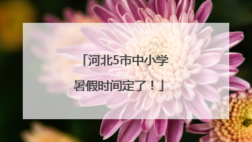 河北5市中小学暑假时间定了！