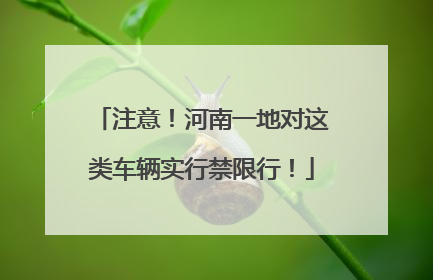 注意！河南一地对这类车辆实行禁限行！
