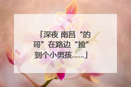 深夜 南昌“的哥”在路边“捡”到个小男孩……