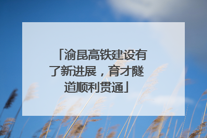 渝昆高铁建设有了新进展，育才隧道顺利贯通