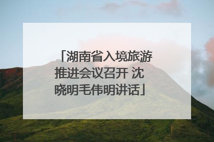 湖南省入境旅游推进会议召开 沈晓明毛伟明讲话