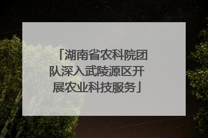 湖南省农科院团队深入武陵源区开展农业科技服务