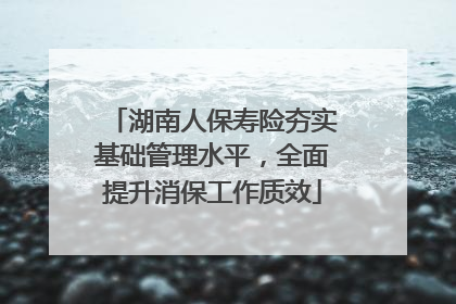 湖南人保寿险夯实基础管理水平，全面提升消保工作质效