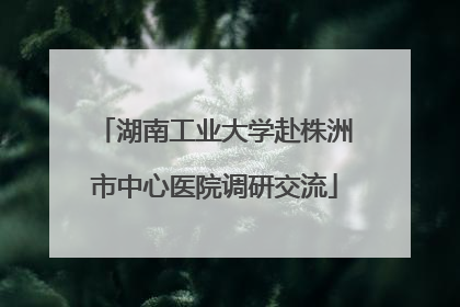 湖南工业大学赴株洲市中心医院调研交流