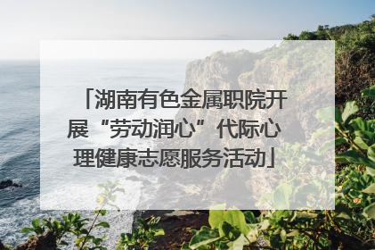 湖南有色金属职院开展“劳动润心”代际心理健康志愿服务活动