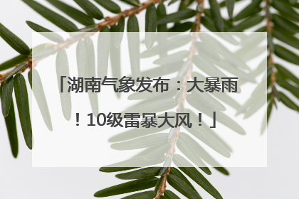 湖南气象发布：大暴雨！10级雷暴大风！