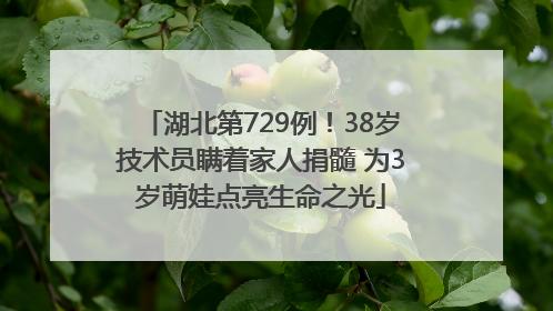 湖北第729例！38岁技术员瞒着家人捐髓 为3岁萌娃点亮生命之光