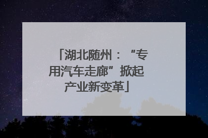 湖北随州：“专用汽车走廊”掀起产业新变革