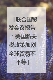 联合国贸发会议报告：美国新关税政策加剧全球贸易不平等