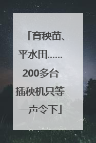 育秧苗、平水田……200多台插秧机只等一声令下