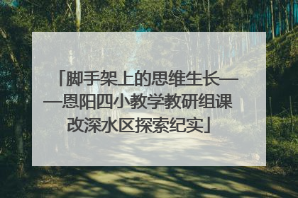 脚手架上的思维生长——恩阳四小教学教研组课改深水区探索纪实