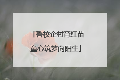 警校企村育红苗 童心筑梦向阳生