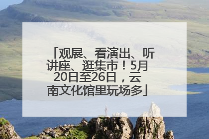 观展、看演出、听讲座、逛集市！5月20日至26日，云南文化馆里玩场多