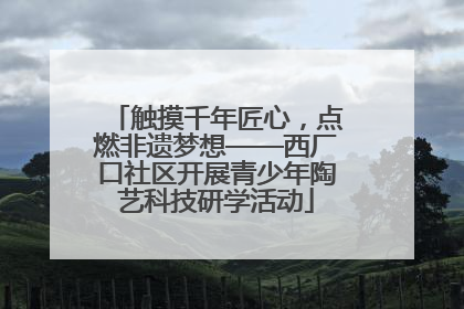 触摸千年匠心，点燃非遗梦想——西厂口社区开展青少年陶艺科技研学活动