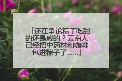 还在争论粽子吃甜的还是咸的？云南人已经把中药材和咖啡包进粽子了……
