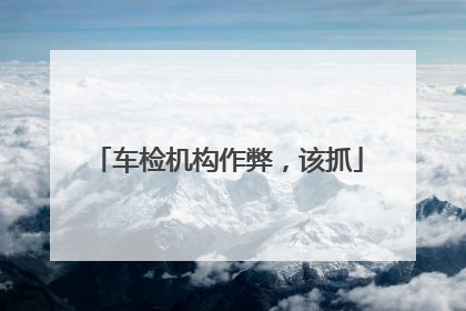 车检机构作弊，该抓