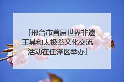 邢台市首届世界非遗王其和太极拳文化交流活动在任泽区举办