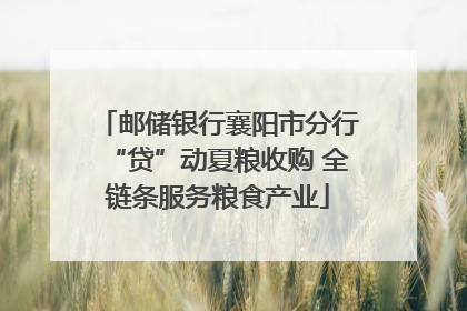 邮储银行襄阳市分行“贷”动夏粮收购 全链条服务粮食产业
