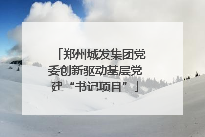 郑州城发集团党委创新驱动基层党建“书记项目”