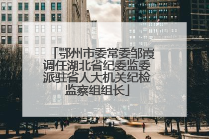 鄂州市委常委邹霞调任湖北省纪委监委派驻省人大机关纪检监察组组长