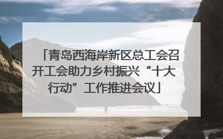 青岛西海岸新区总工会召开工会助力乡村振兴“十大行动”工作推进会议