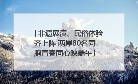 非遗展演、民俗体验齐上阵 两岸80名同胞青春同心映端午