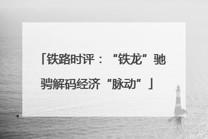 铁路时评：“铁龙”驰骋解码经济“脉动”