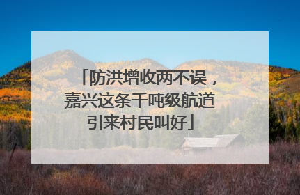 防洪增收两不误，嘉兴这条千吨级航道引来村民叫好