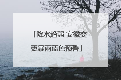 降水趋弱 安徽变更暴雨蓝色预警