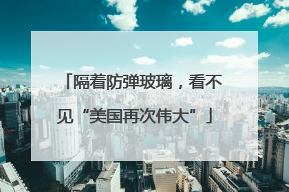 隔着防弹玻璃，看不见“美国再次伟大”