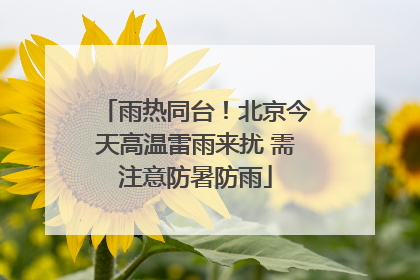 雨热同台！北京今天高温雷雨来扰 需注意防暑防雨