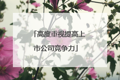 高度重视提高上市公司竞争力