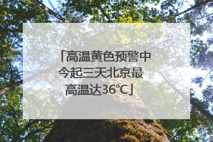 高温黄色预警中 今起三天北京最高温达36℃