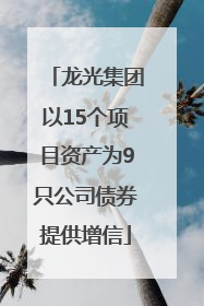 龙光集团以15个项目资产为9只公司债券提供增信