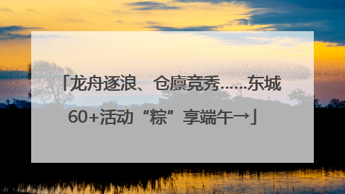 龙舟逐浪、仓廪竞秀……东城60+活动“粽”享端午→