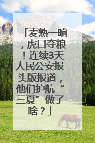麦熟一晌，虎口夺粮！连续3天人民公安报头版报道，他们护航“三夏”做了啥？