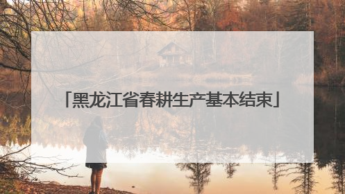 黑龙江省春耕生产基本结束