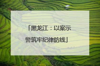 黑龙江：以案示警筑牢纪律防线