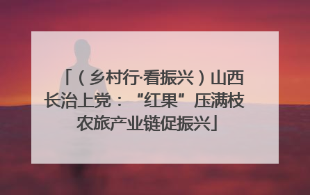 （乡村行·看振兴）山西长治上党：“红果”压满枝 农旅产业链促振兴