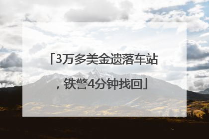 3万多美金遗落车站，铁警4分钟找回