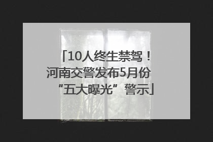 10人终生禁驾！河南交警发布5月份“五大曝光”警示