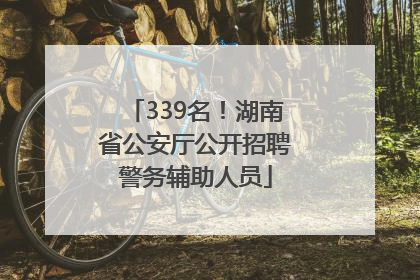 339名！湖南省公安厅公开招聘警务辅助人员
