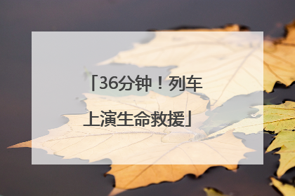 36分钟！列车上演生命救援