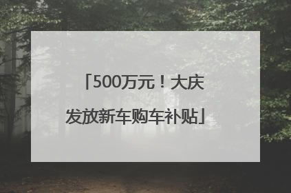 500万元！大庆发放新车购车补贴
